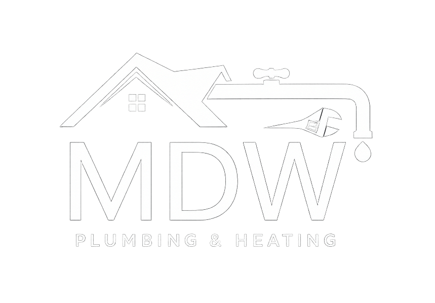 mdw plumbing and heating logo white